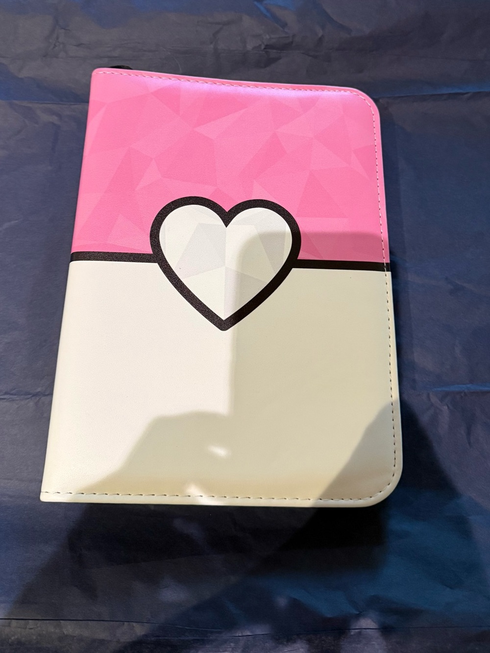 4-Pocket Pink Heart Trading Card Binder Album - Fits 400 Cards with Zipper